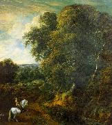 Corneille Huysmans Landscape with a Horseman in a Clearing Norge oil painting reproduction